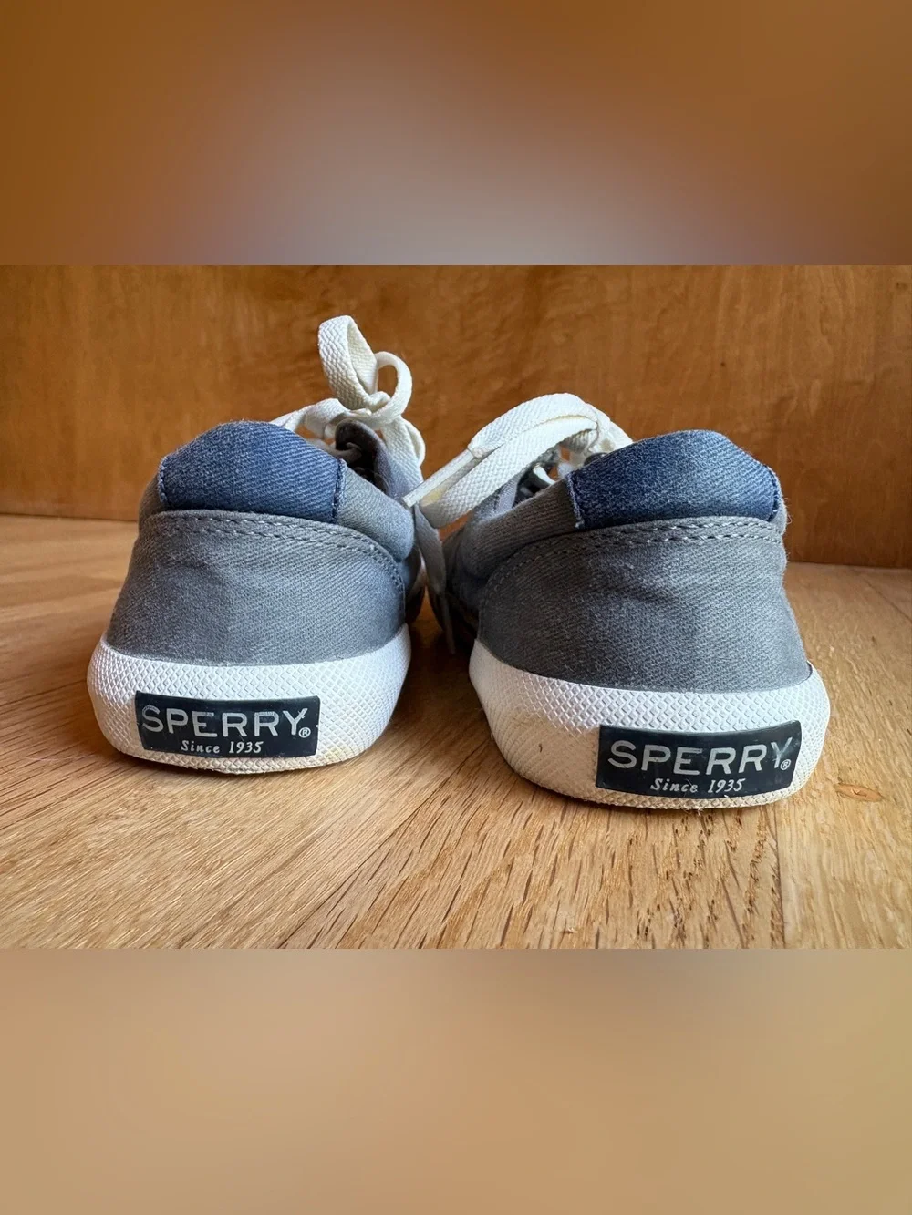 Kids Gray Canvas Lace-Up Sneakers Top-Siders